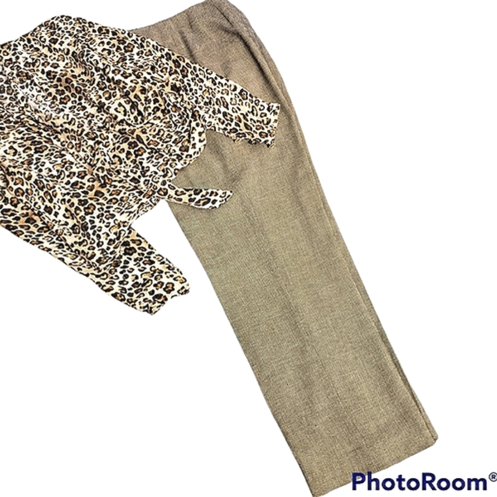 Vtg Tweed Trouser Capsule Woven Flat Front Tailored Careerwear Academia Y2K 12